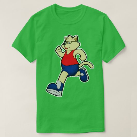 Hond bij het runnen met bril t-shirt (Design voorkant)