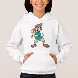 Hond bij honkbal met honkbalknuppel