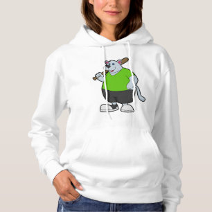Hond bij honkbal met honkbalknuppel hoodie