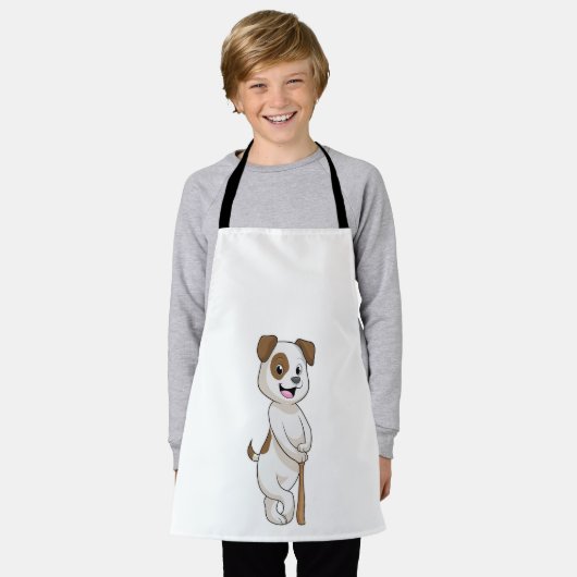 Hond bij honkbal met honkbalknuppel schort (Gedragen)