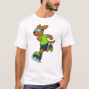 Hond bij ijsschaatsen met Goggles T-shirt