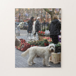 Hond bij Kerstmis op het Sloane Square, Londen, En Legpuzzel
