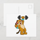 Hond bij krachttraining met dumbbell briefkaart (Voorkant / Achterkant)