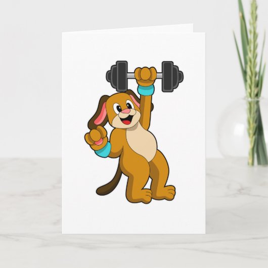 Hond bij krachttraining met Dumbbell Kaart (Voorkant)