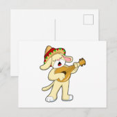 Hond bij muziek met gitaar briefkaart (Voorkant / Achterkant)