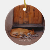 Hond bij Rest Keramisch Ornament (Voorkant)