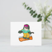 Hond bij snowboardsport briefkaart (Staand voorkant)