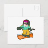 Hond bij snowboardsport briefkaart (Voorkant / Achterkant)