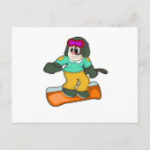 Hond bij snowboardsporten briefkaart (Voorkant)