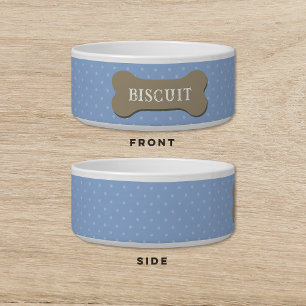 Hond Biscuit Treat Polka Dot Blauw Hond Kat Pet Bo Voerbakje