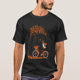 Hond Blad Herfst Fiets rijden Grappig Duitse Herde T-shirt