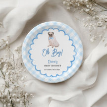 Hond Blauw Gingham O Jongen Baby Borrel
