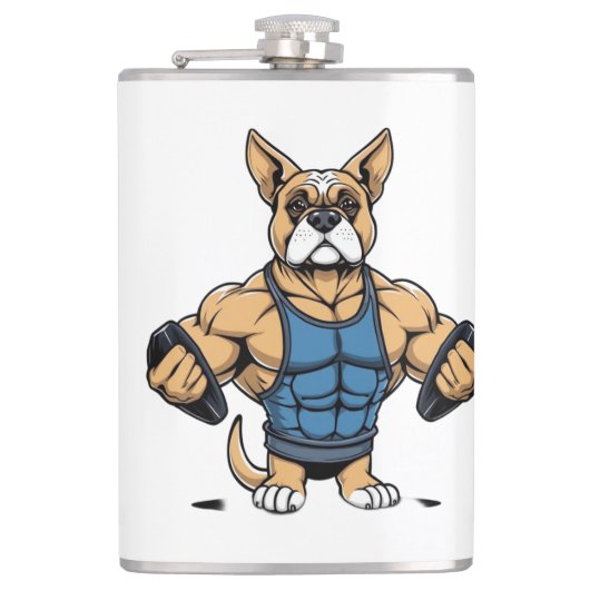 Hond Bodybuilder Heupfles (Voorkant)