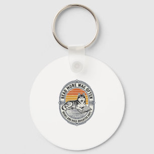 Hond Boek Liefhebber Shirt Vintage Gravure Husky L Sleutelhanger