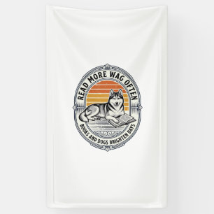 Hond Boek Liefhebber Shirt Vintage Gravure Husky L Spandoek