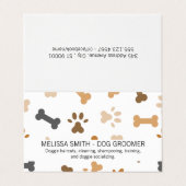 Hond Bone en Paw Prints Visitekaartjes (Buitenkant ongevouwen)