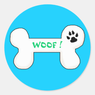 Hond Bone Woof Grappig Huisdier Ronde Sticker