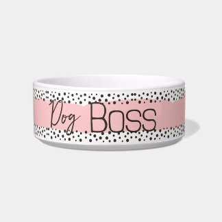 Hond Boss Meisje Meisje Roze Polka Dot, hond Voerbakje