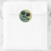 Hond Bot en Poten Ronde Sticker (Tas)