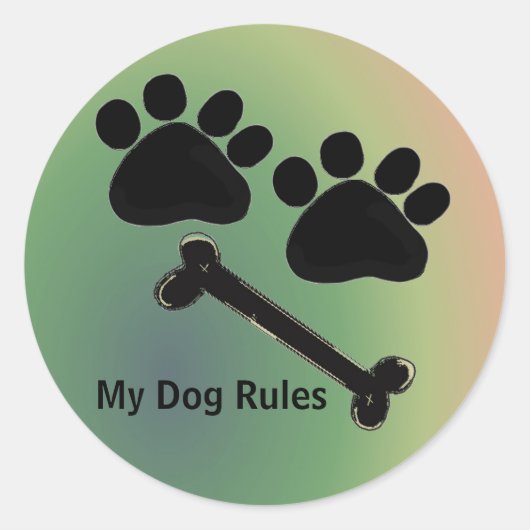 Hond Bot en Poten Ronde Sticker (Voorkant)