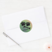 Hond Bot en Poten Ronde Sticker (Envelop)