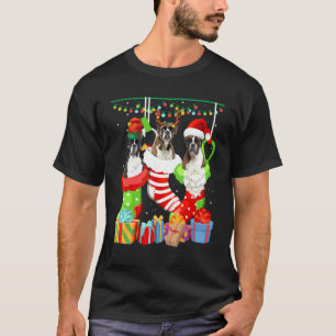 Hond Boxer Kerst Soks  Xmas Pyjama Huisdier Pup T-shirt