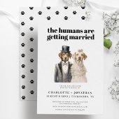 Hond bruid en bruidegom grappige huwelijksaankondi save the date