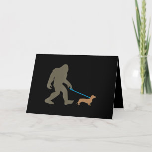 Hond Cadeau Bigfoot Wandelende Dachshund Feestdagen Kaart