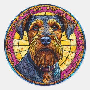 Hond Cartoon Kunst Cadeau Voor Huisdierliefhebber Ronde Sticker