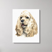 Hond Cocker Spaniel! Mooi portret op doek! Canvas Afdruk (Voorkant)