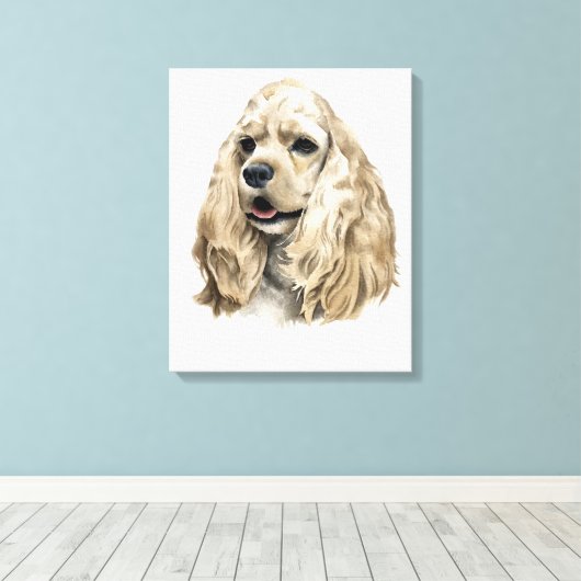 Hond Cocker Spaniel! Mooi portret op doek! Canvas Afdruk (Insitu (Houten vloer))
