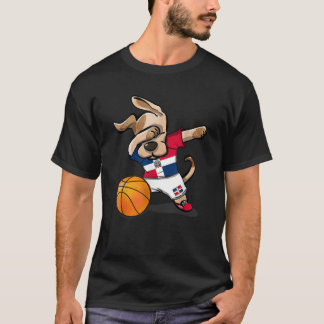 Hond Dabbing Basketbal Dominicaanse Republiek Jers T-shirt