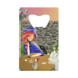 Hond & Dame in Café bij Sunset Bottle Opener Kredietkaart Flessenopener