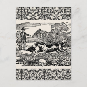 Hond die antiek huisdier art Victoriaans illustrat Briefkaart