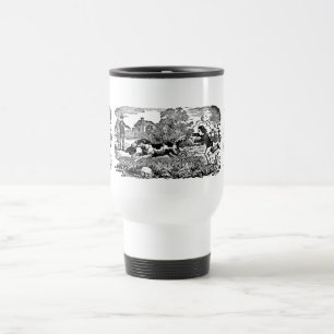 Hond die antiek huisdier art Victoriaans illustrat Reisbeker