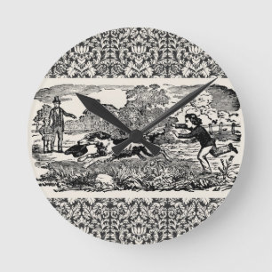 Hond die antiek huisdier art Victoriaans illustrat Ronde Klok