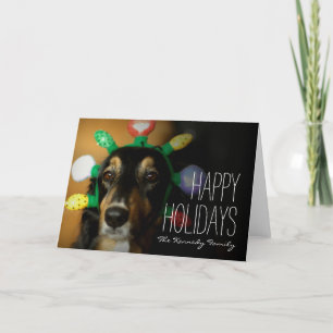 Hond die de tiara van Kerstmis dragen Feestdagen Kaart