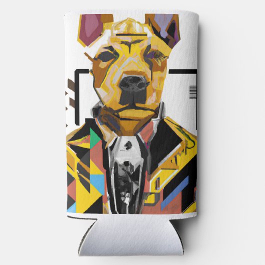 Hond die een pak draagt: digitale kunst (Achterkant)