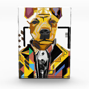 Hond die een pak draagt: digitale kunst fotoblokken