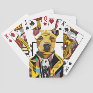 Hond die een pak draagt: digitale kunst pokerkaarten