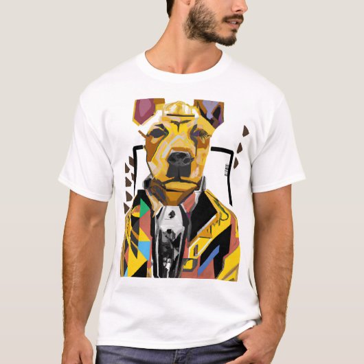 Hond die een pak draagt: digitale kunst t-shirt (Voorkant)