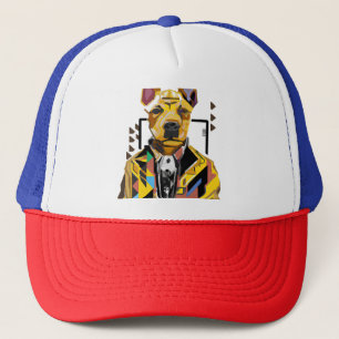 Hond die een pak draagt: digitale kunst trucker pet