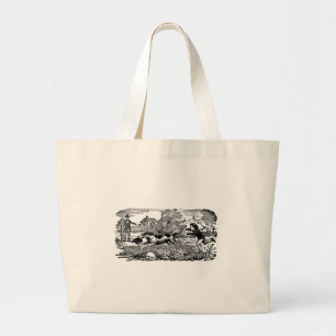 Hond die loopt - antieke huisdierkunst victoriaans grote tote bag