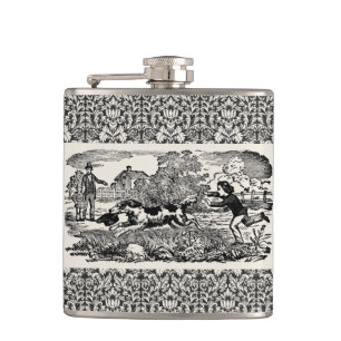 Hond die loopt - antieke huisdierkunst victoriaans heupfles