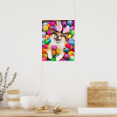 Hond die op Pasen eieren ligt Poster (Keuken)