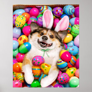 Hond die op Pasen eieren ligt Poster