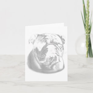 Hond die sigaret rookt, grappige Bulldog Illustrat Kaart