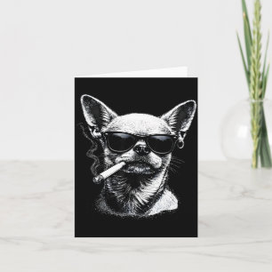 Hond die sigaret rookt Grappige Chihuahua Meme Bedankkaart