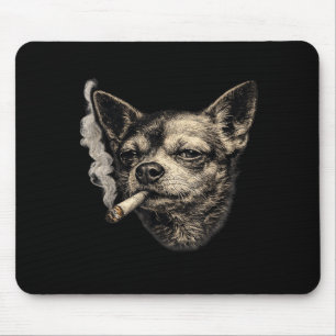 Hond die sigaret rookt grappige chihuahua meme gra muismat