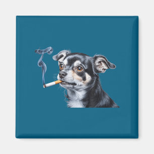 Hond die sigaret rookt grappige chihuahua meme magneet